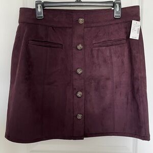 Maurices Burgundy Microsuede A-Line Mini Skirt